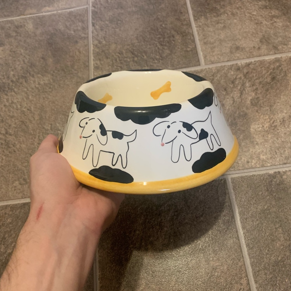 TRISH RICHMAN for AT HOME Decorative Homewares Cute Design Vintage Dog Bowl